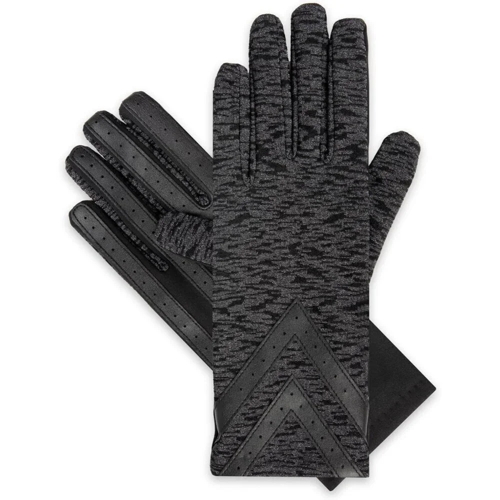 Women's Spandex Gloves Touchscreen Warm Fleece Chevron All Weather Small